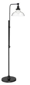 The Floor Lamp - 86257 features a slender black metal stand, a clear glass dome-shaped shade with visible bulb, and a round base for stability. Its modern and elegant design makes it perfect for enhancing any space.