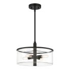 Discover the Hailie - 55694 ceiling light, featuring four exposed bulbs in an X pattern within clear cylindrical glass shades. Its elegantly suspended by a short black rod and sleek circular mount from Hailie Interior Lighting.