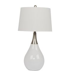 86221 Table Lamp Gloss White Brushed Polished Nickel