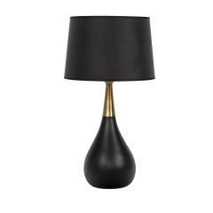 86222 Table Lamp Flat Black Satin Brass