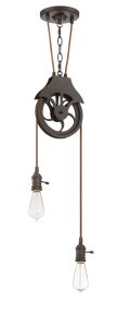 CPMKP-2ABZ Pulley Pendant Hardware Aged Bronze Brushed