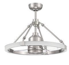 Levy 19" Levy in Brushed Polished Nickel w/ Clear Acrylic Blades
