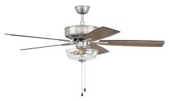 Pro Plus 52" Ceiling Fan with Clear Bowl Light Kit and Blades in Brushed Polished Nickel
