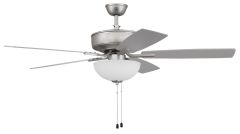 Pro Plus 52" Ceiling Fan with White Bowl Light Kit and Blades