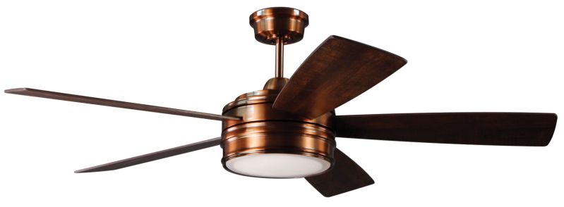 Craftmade Ceiling Fan with LED Light and Remote BRX52BCP5 Braxton Brushed Copper 52 Inch Dimmable - 1