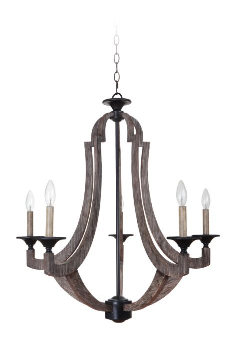 35125-WP Chandelier Weathered Pine