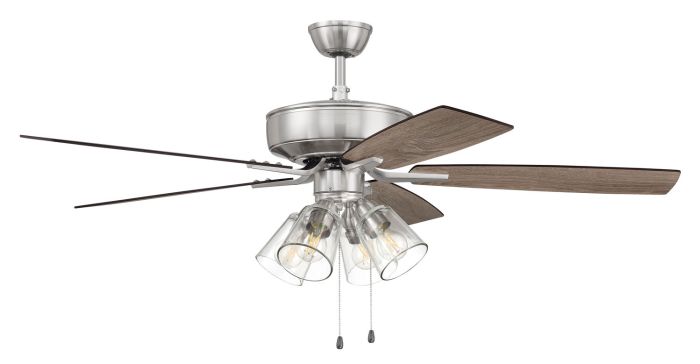 Pro Plus 52" Ceiling Fan with 4 Light Kit with Clear Glass and Blades