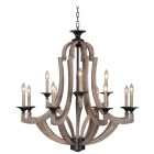 35112-WP Chandelier Weathered Pine