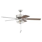 Pro Plus 52" Ceiling Fan with Clear Bowl Light Kit and Blades in Brushed Polished Nickel